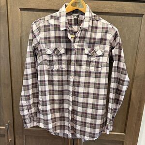 Eddie Bauer Women’s Thin Cotton Plaid Shirt - Black, White,  Red and Sage